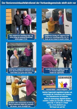 Bild vergrößern: Die Fotostrecke zeigt Fotos vom Einkaufsdienst für Senioren vom Abholen über das Einkaufen im Supermarkt bis zum Zurückbringen an den Wohnort.
